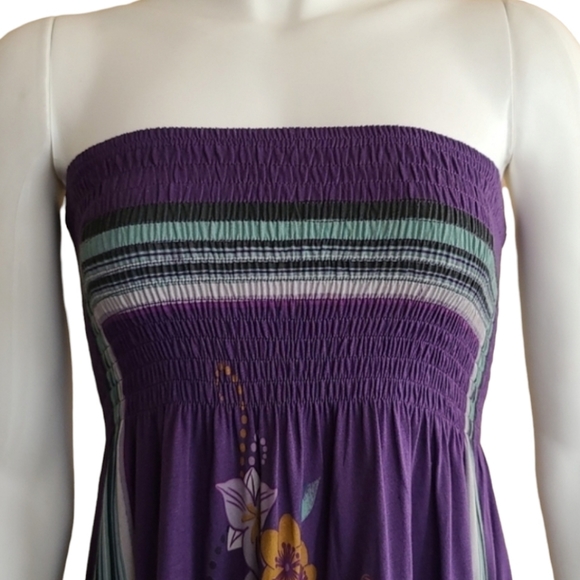 DEPT NORDSTROM Smocked Strapless Scarf Dress XS S Boho Euro Netherlands - Picture 7 of 16